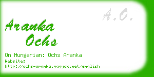 aranka ochs business card